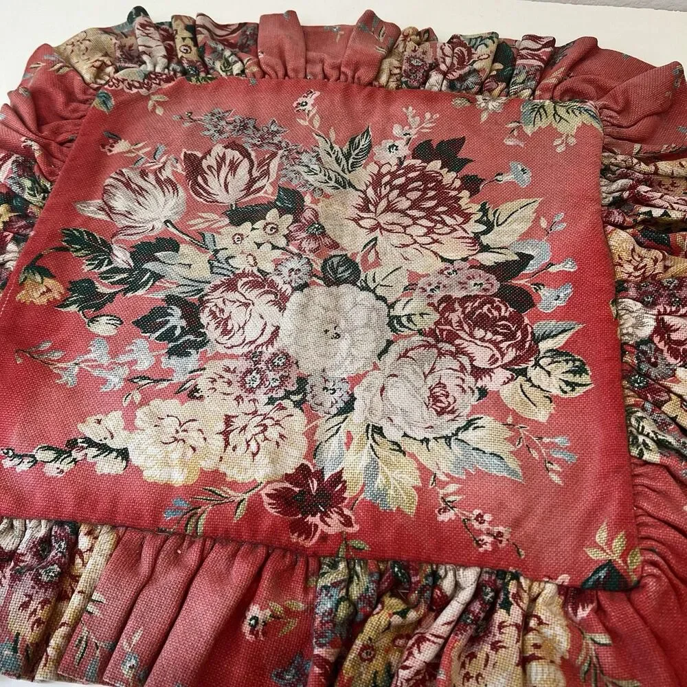 Vintage Ralph Lauren AYLESBURY Euro Shams Cotton Barkcloth ~ Set of 2 16” X 17”